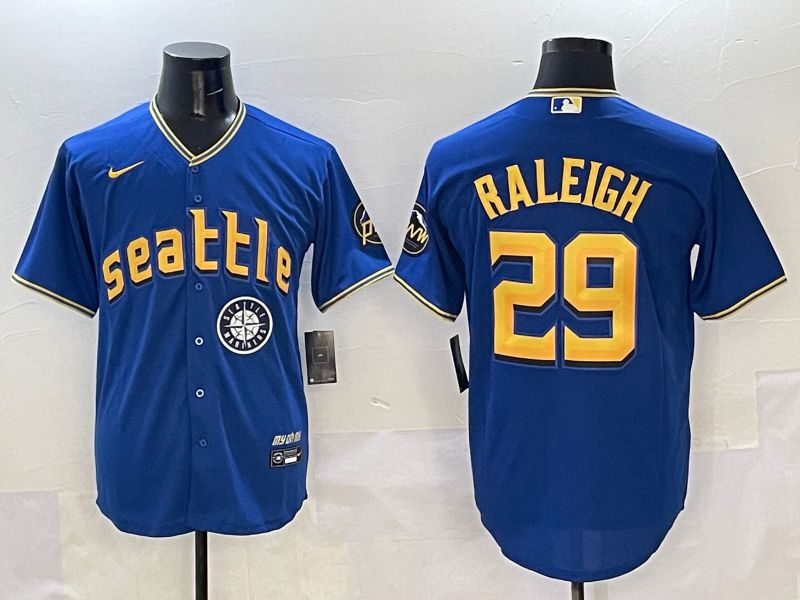 Men Seattle Mariners #29 Raleigh Blue City Edition 2025 Nike MLB Jersey style 7->seattle mariners->MLB Jersey